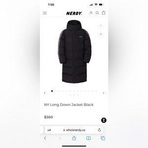 WHO IS NERDY LONG PUFFER JACKET BLACK
